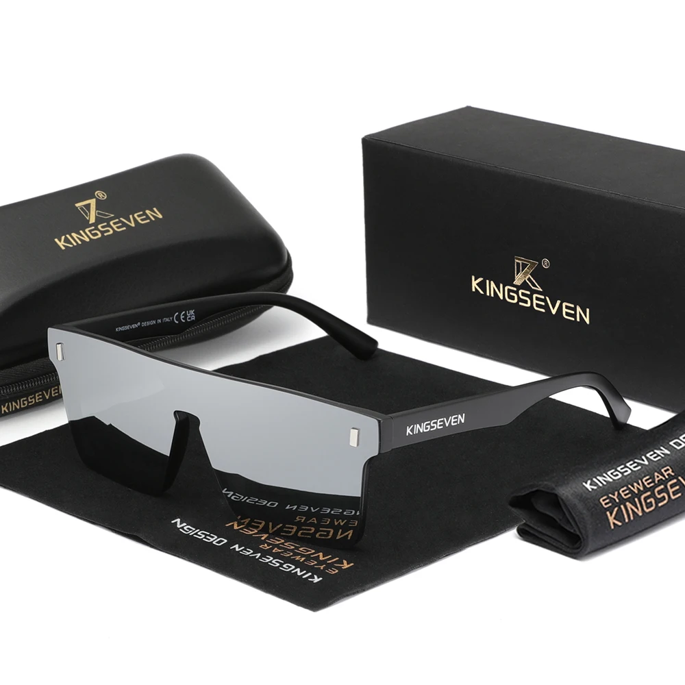 KINGSEVEN Large Rimless Square TR90 Frame Glasses Men Fashion UV400 Sunglasses For Men Driving Glasses Women Outdoor Eyewear 792