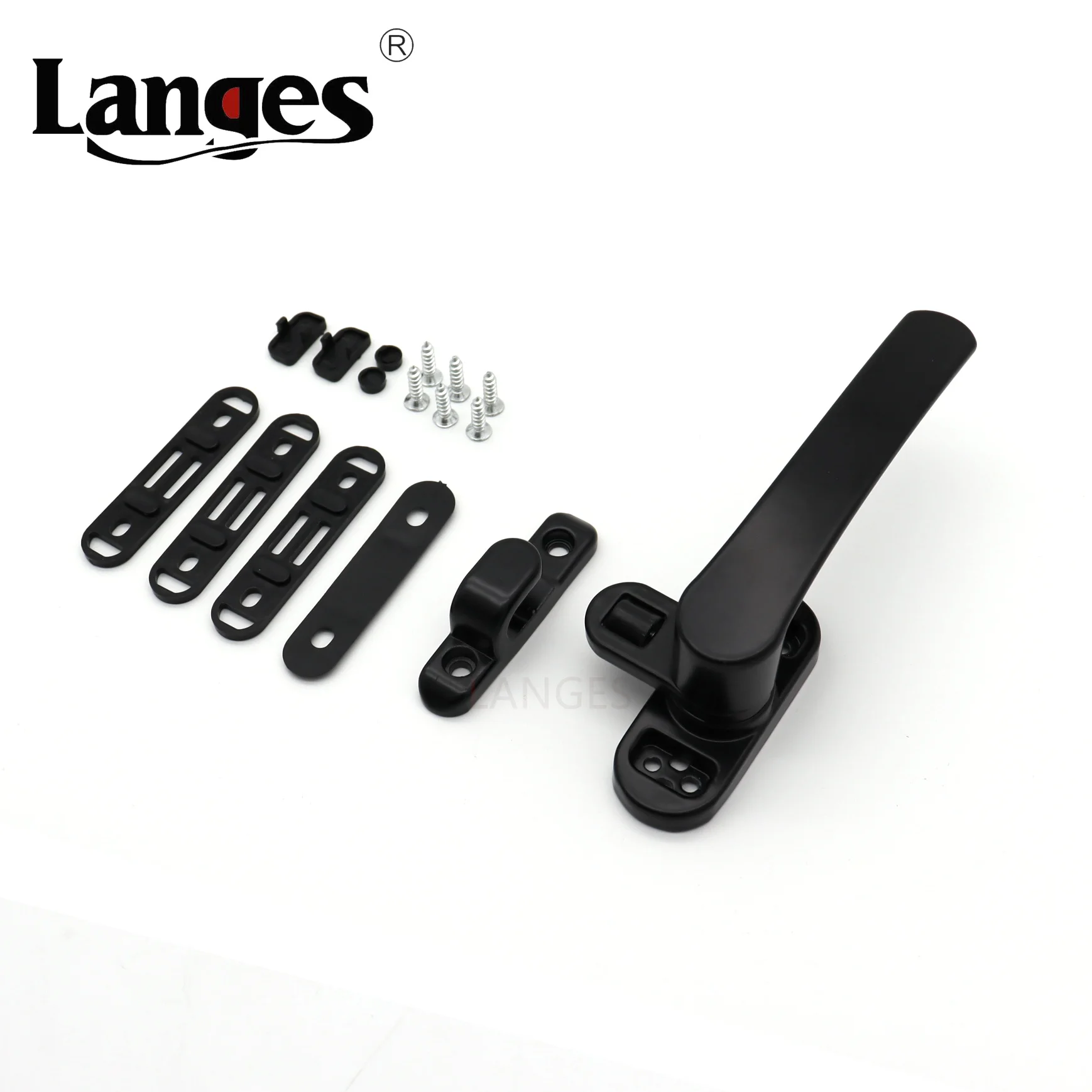 China Manufacture Door Black Roller Flat Handle Aluminum Alloy Casement Window Handle for aluminum Door