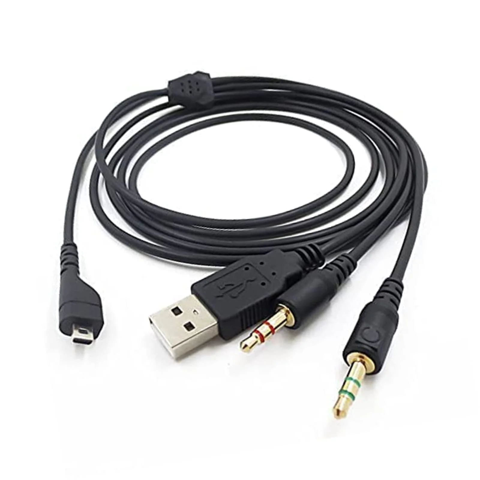 Replacement RGB USB 3.5mm Mic Audio Cable Wired Wireless Gaming Headset Splitter Cable Cord for SteelSeries Arctis 3 5 7 Pro