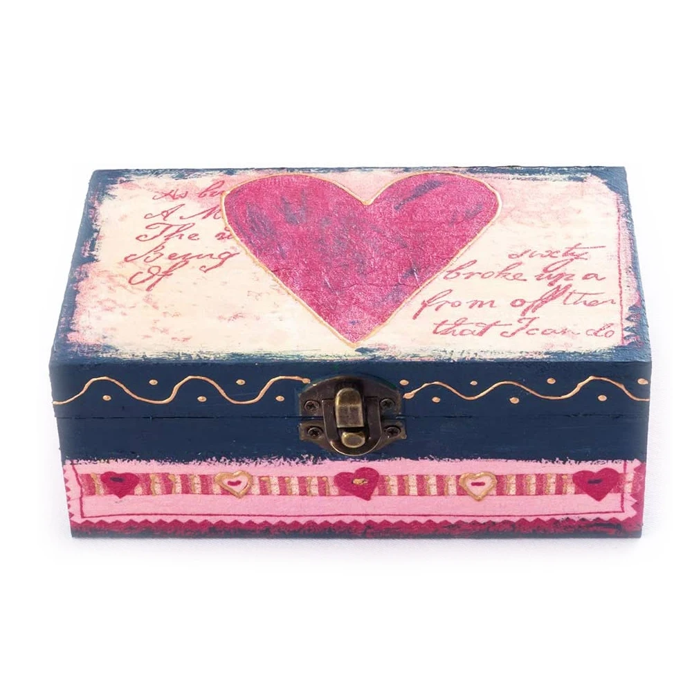 Прямоугольный ящик для хранения из необработанной сосны с откидной крышкой для рукоделия