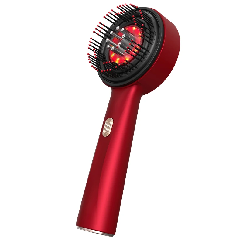 OEM Logo Electric Hair Growth Scalp Massager Brush EMS Hair Growth Oil Applicator Massage Comb Red Light Therapy Devices