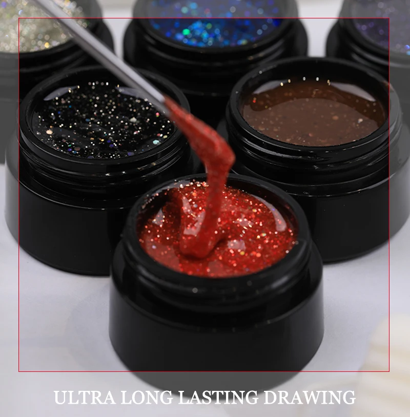 OEM Private Label 72 Colors Soak Off Uv Nail Art Drawing Paint Gel Canned 8g Painting Gel For Nails Art