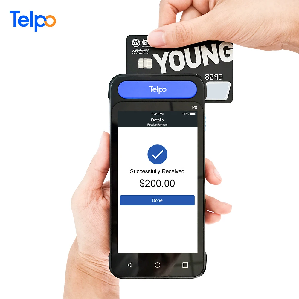 Telpo P8 Handheld NFC msr smart mobile magnetic stripe credit card reader smart POS terminal