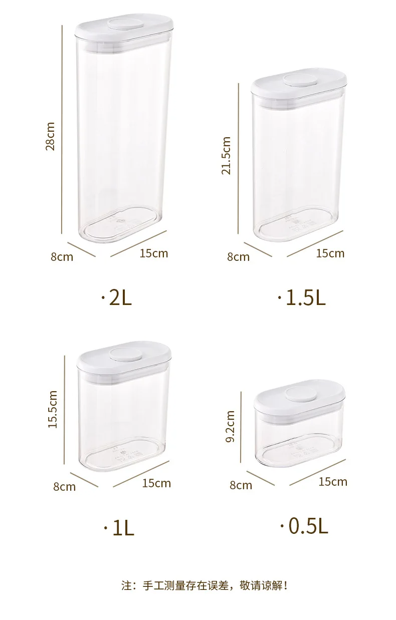 Waterproof Food Containers Dry Airtight Canisters with Plastic Sealable Jars Multifunction Food Bin Box Cereal Dispenser