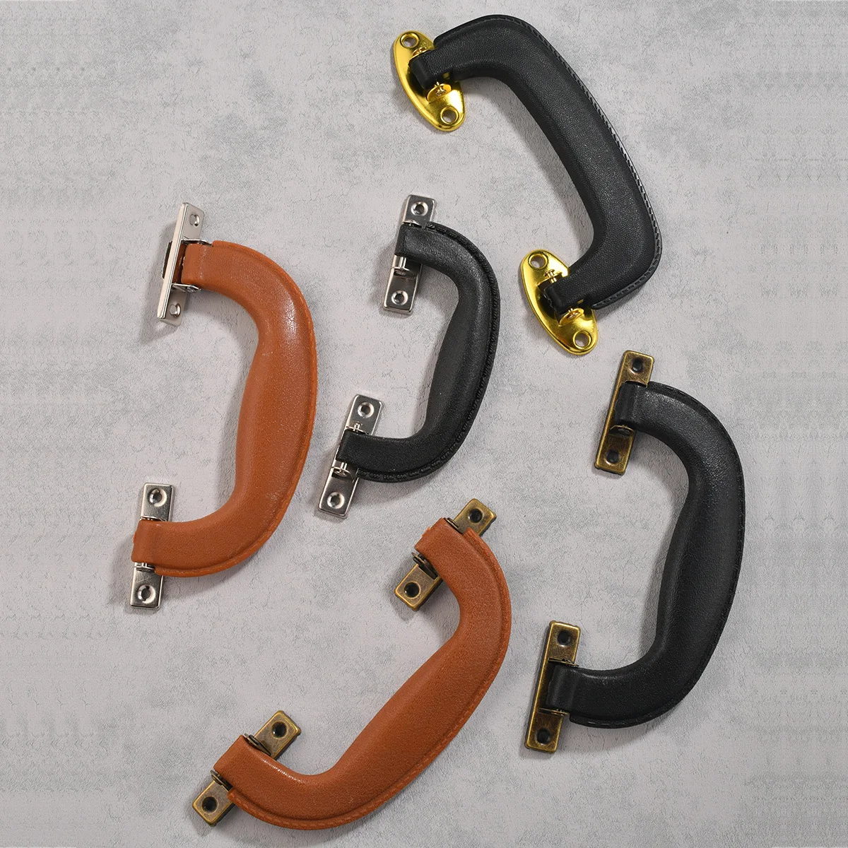 DIY Retro Leather-Like Iron Handle for Luggage Flight Cases Toolboxes Furniture Hardware on Boxes
