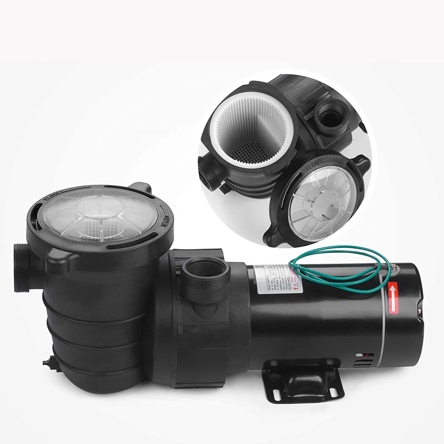 
TRUPOW 1.0 HP 5220 GPH High Powerful Above Ground Swimming Pool Pump For Clean Water with Strainer Basket 110V-120V - 60HZ 
