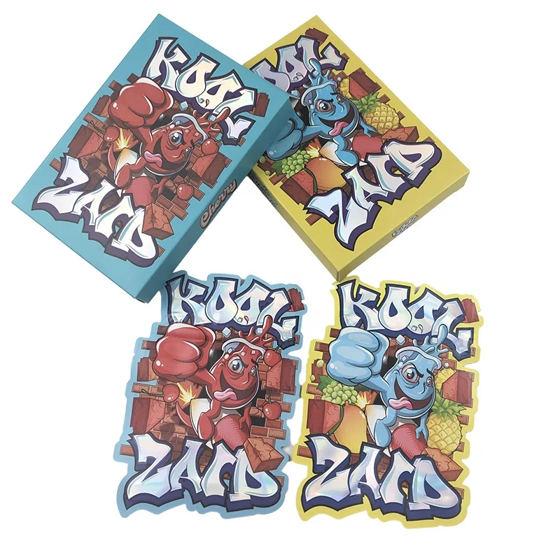 Hot Selling Cali Packs 3.5g Bag With Cereal Paper Box Biscuit Herb Candy Gummy Packaging Die Cut Mylar Bag And 3.5g Display Box