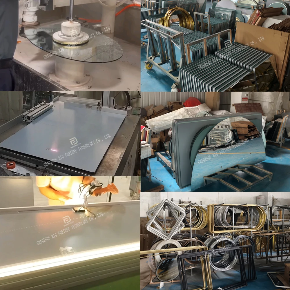 Factory direct square mirrors time display defogger bathroom smart mirror touch sensor switch led light mirror