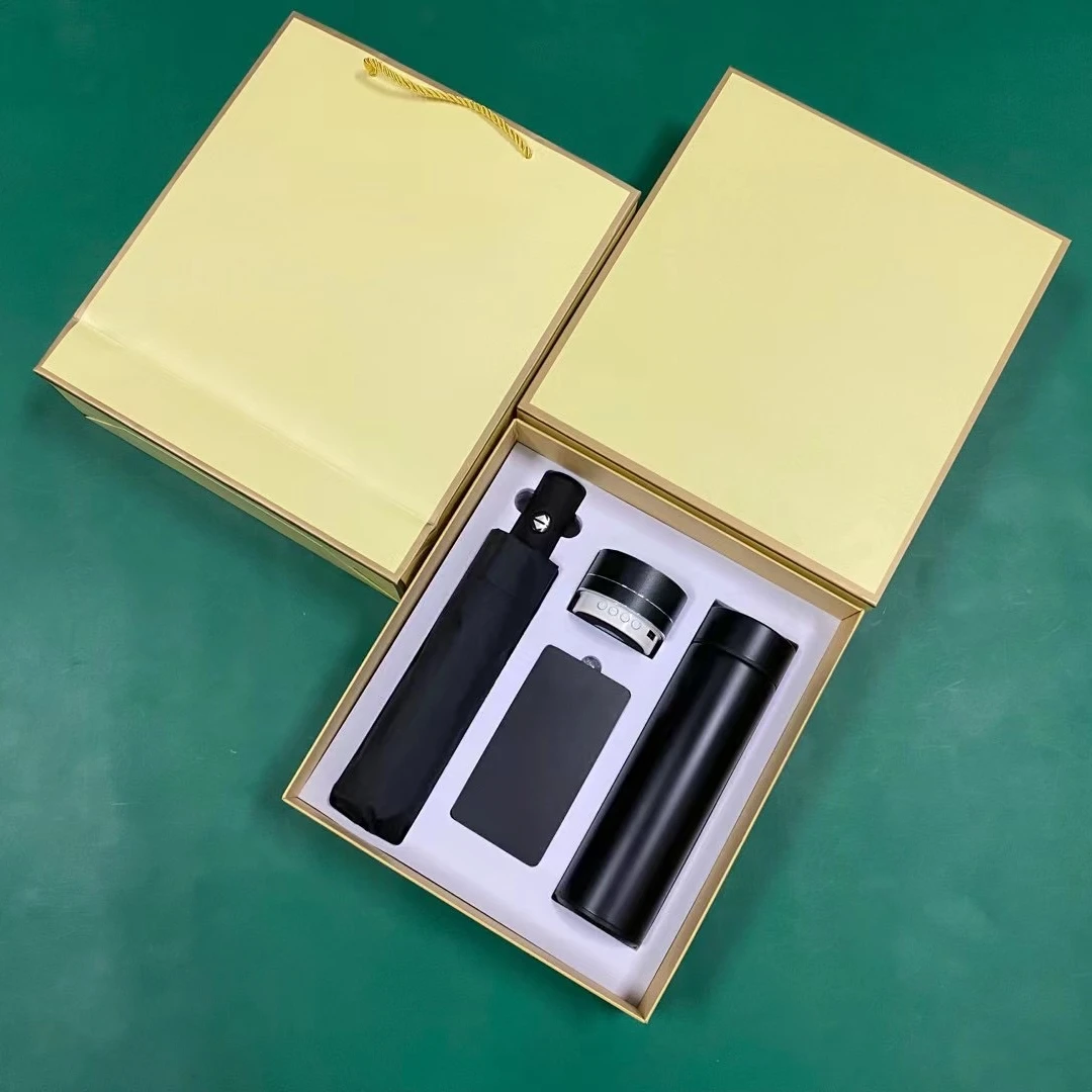 2022 New arrival automatic umbrella with vacuum flask corporate gift set promotion for doctor