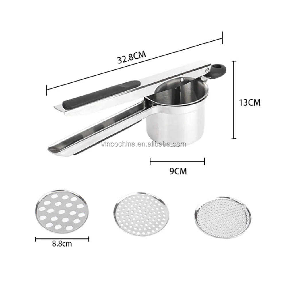 Сверхмощный большой картофель из нержавеющей стали с 3 сменными дисками