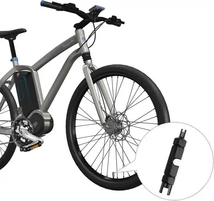 Portable Two-Head Bicycle Tire Nozzle Wrench Multi-Function Valve Core Removal Tool for Bike Repair