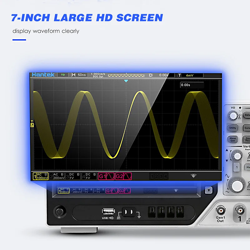 Hantek Dso7304b 300mhz 4 Channel Digital Storage Oscilloscope 2gsa/s Sample Rate Usb Communication Oscilloscope