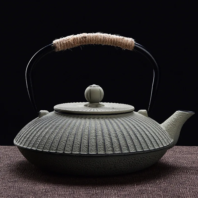 European American Foreign Trade Export Umbrella Teapot Stovetop Safe Cast Iron Tea Kettle Cast Pot Japanese Tea Kettle