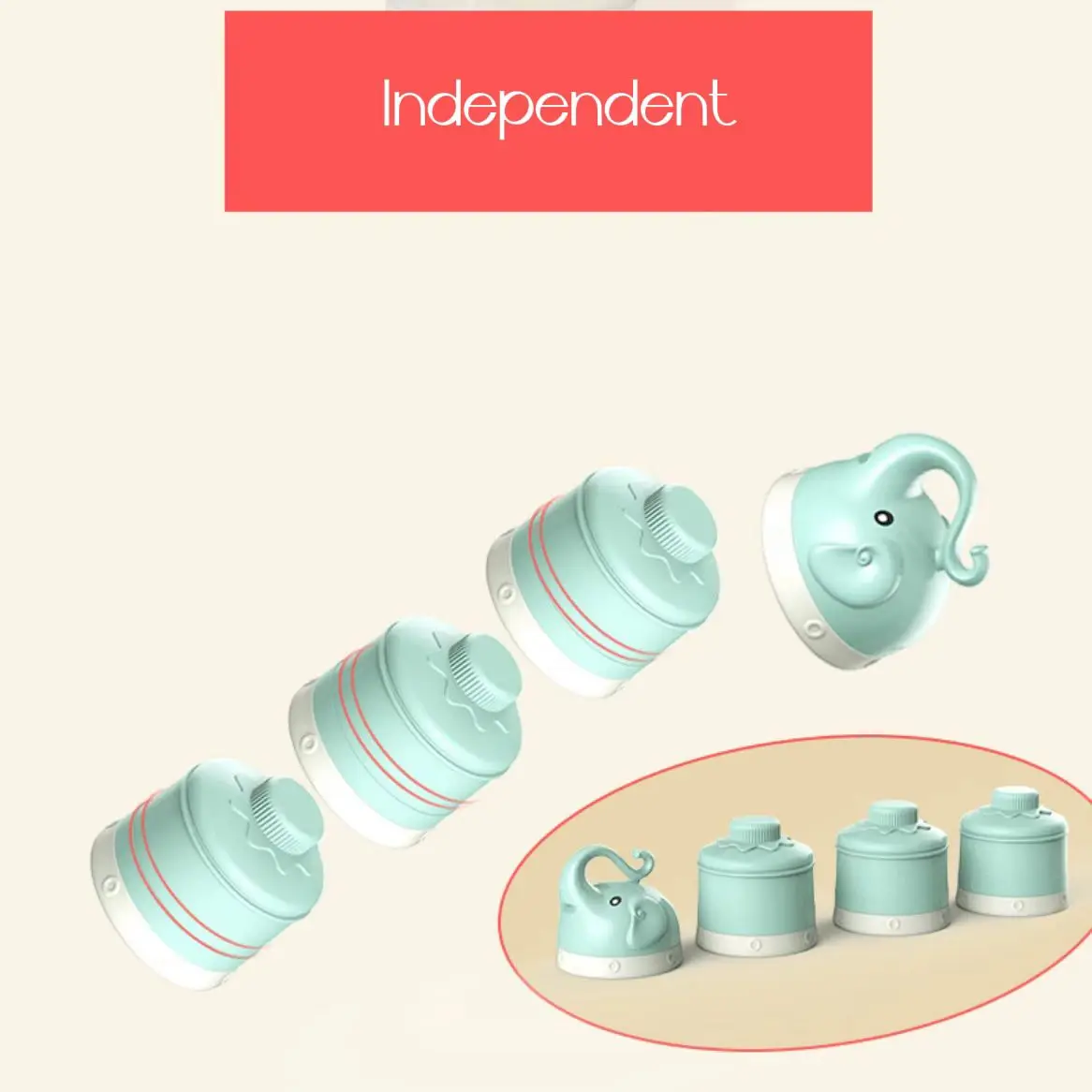 High Quality Baby supplies & products Bear Handle Food Storage Baby Formula Dispenser Portable Baby Milk Container Box