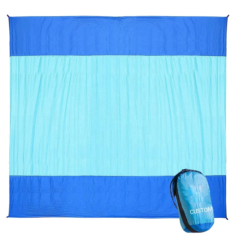 Custom pocket beach blanket mini beach picnic mat outdoor camping mat waterproof oversized beach blanket