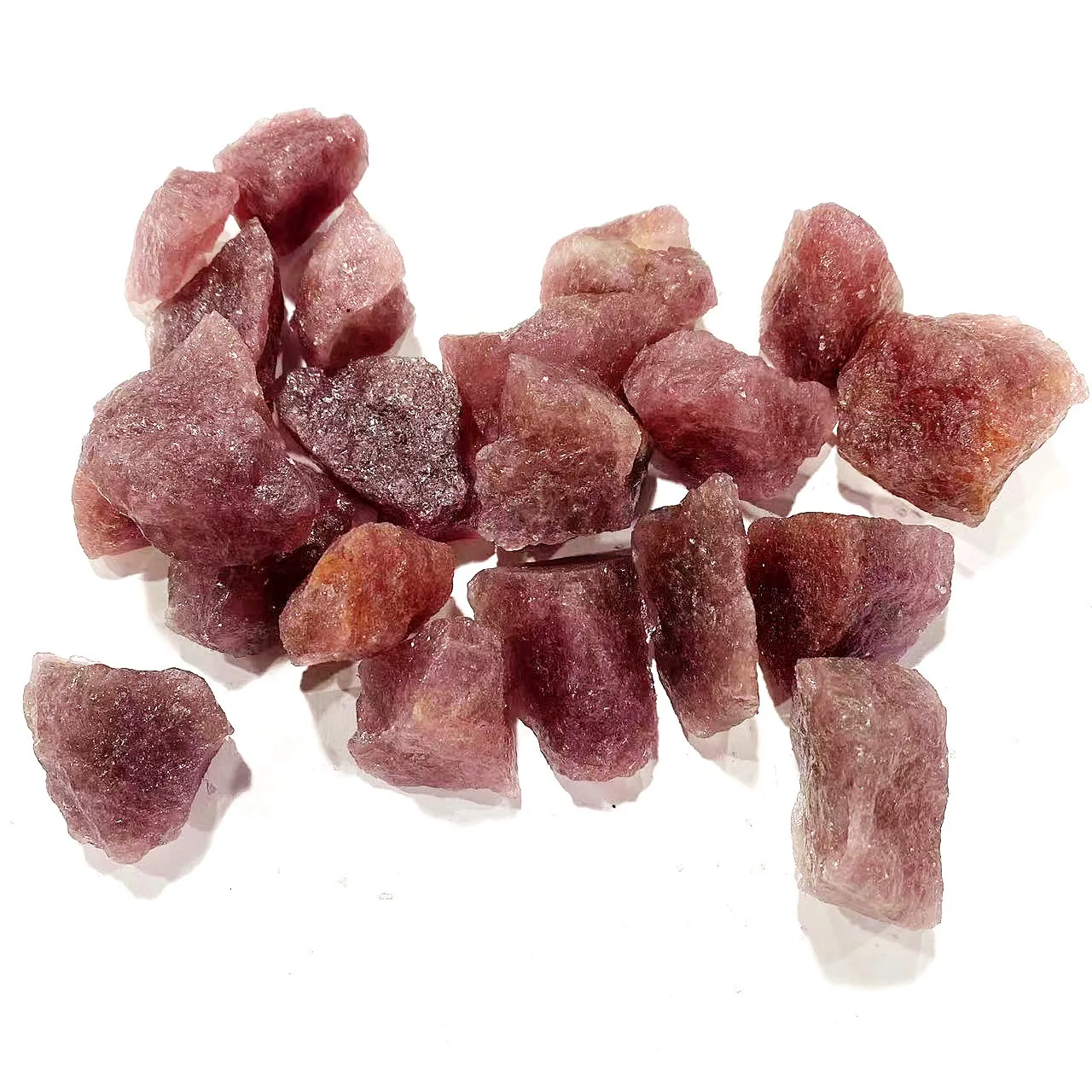 Natural Healing Stone Rose Quartz Mineral Samples Pink Strawberry Crystal Raw Stone for Energy decorate