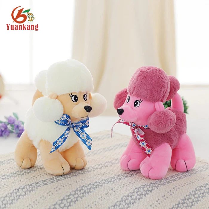 Custom Lifelike White Poodle Puppy Black Puppies Stuffed Toy Dog French Plush Poodle For Sale