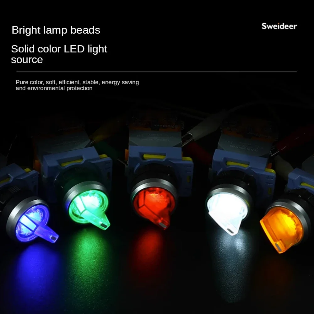 SWEIDEER 22 мм Фиксатор мгновенный 2 3 положения 10A LA38 переключатель поворотный переключатель со светодиодным выключателем питания для механического e