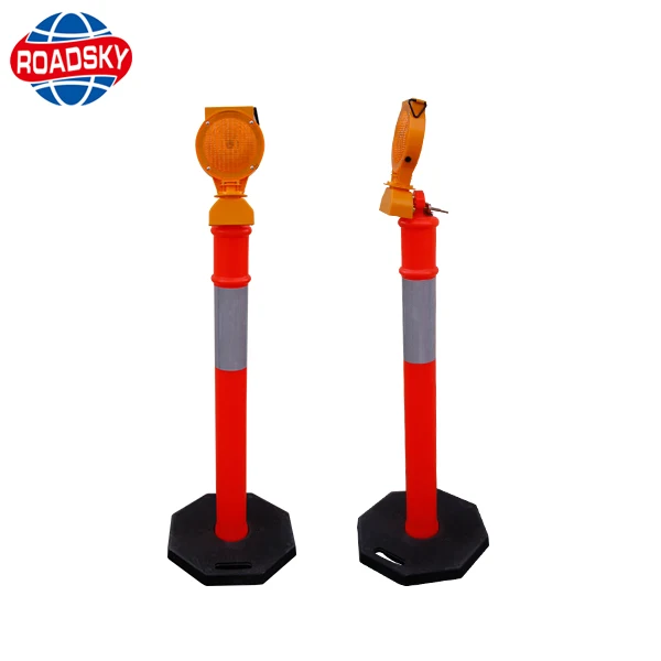 Flexible Delineator Post Plastic Warning Bollard Traffic Pole