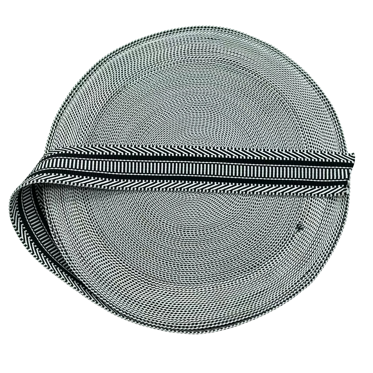 Wholesale sales of black and white striped jacquard ribbons
