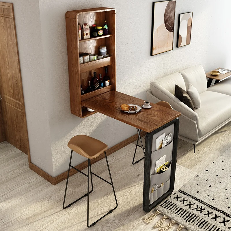  Apartment Furniture Bar Wood Wall Mounted Foldable Dining table Mini Home