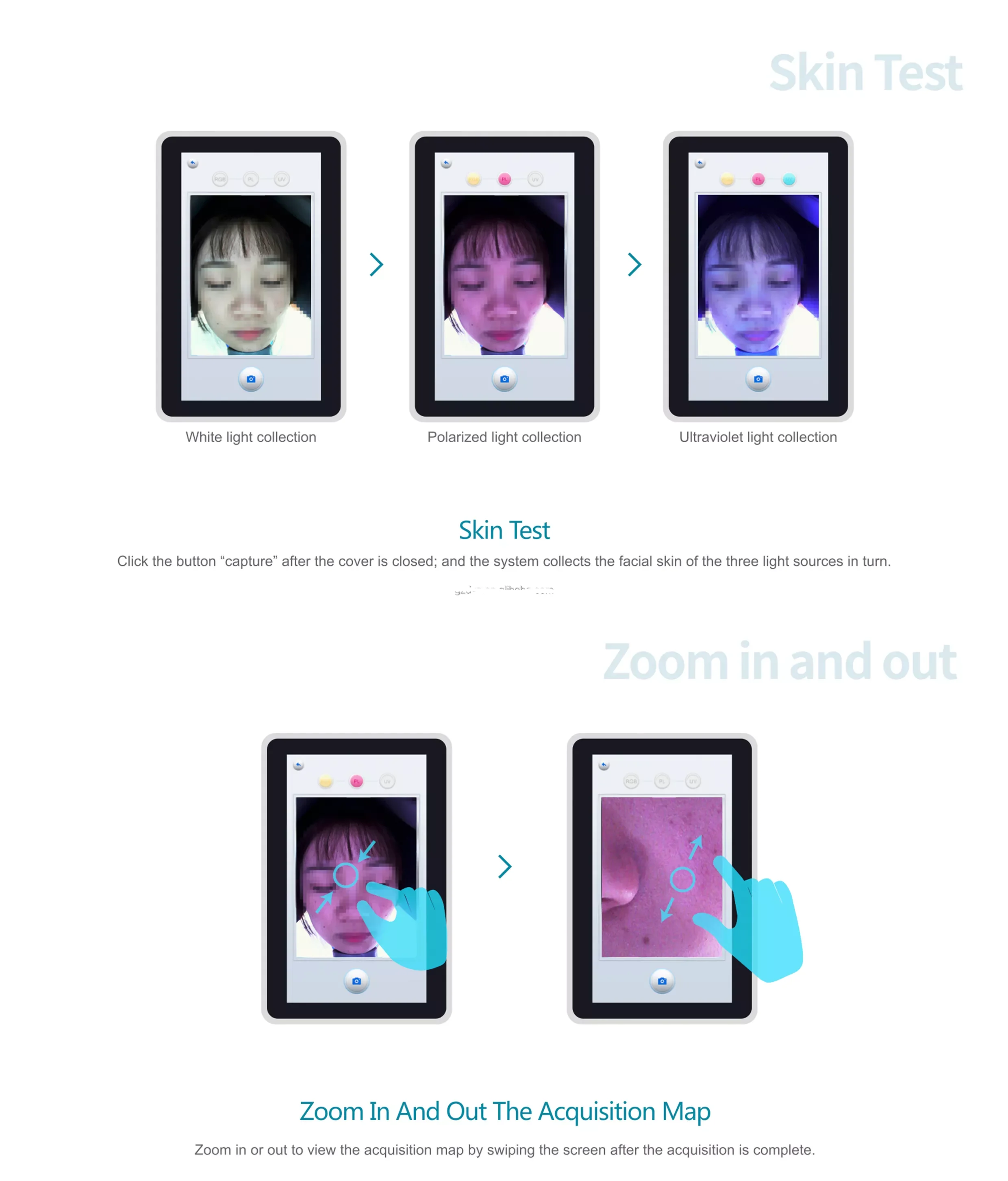 Good Quality Skin Tester Analysis 12 million Dual Cameras Smart 3D Scanner Facial Test Skin Analysis Machine