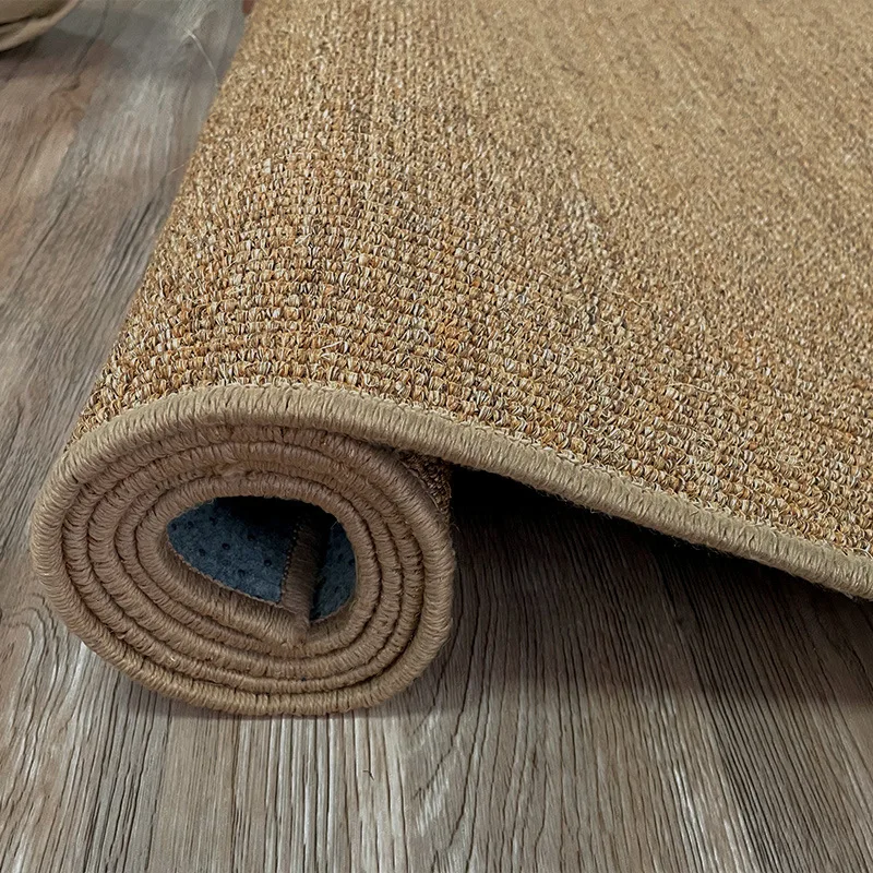 Hand sewn edge sisal jute carpet living room bedroom coffee table tatami mat fully covered with simple ins Japanese floor mat