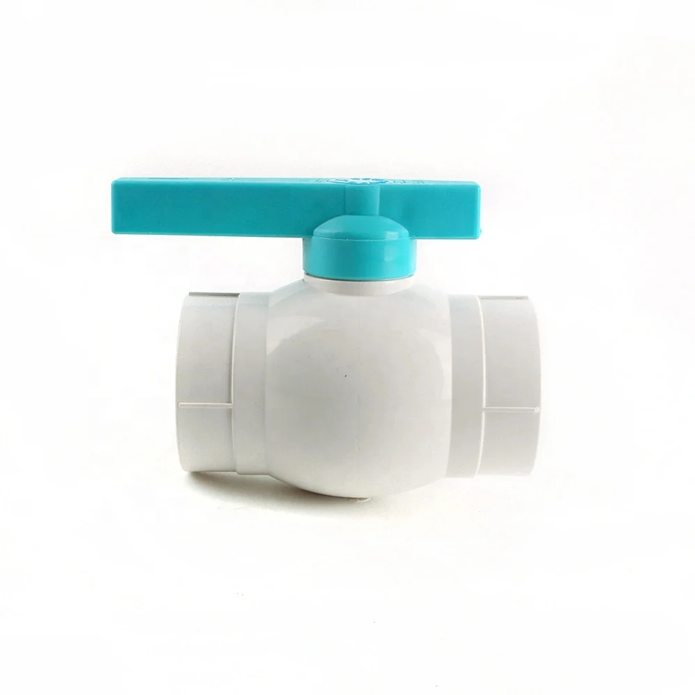 High Quality Custom 2 Way One Piece PVC Ball Valve Long Handle Water Pipe Ball Valve