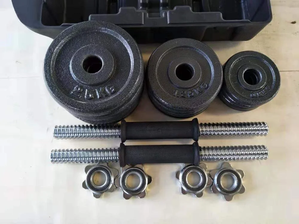 High Quality Cast Iron and Painting Weight Adjustable Dumbbell Set 15-25-30kg Custom Logo Fitness & Exercise Gear for Gym Use