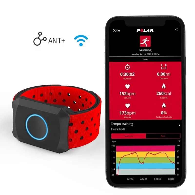 Chileaf Heart Rate Monitor Armband  BLE/ANT+ HRM Arm Strap for Group Fitness Exercise   Support API/SDK