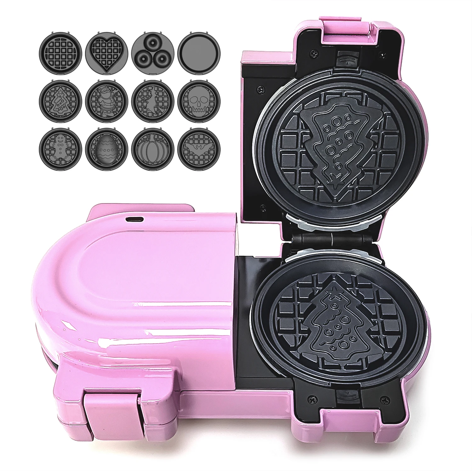 3 4 5 6 7 8 9 10 11 12 in 1 Detachable Seperate Open Electric Double Mini Waffle Maker Popcake machine