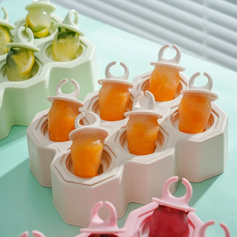 Silicone Ice Cube Tray Home Cold Round Ice Cube Tray with Lid Summer Custom Logo Silicone Mold Ice Cream Tools 1pc/opp Bag