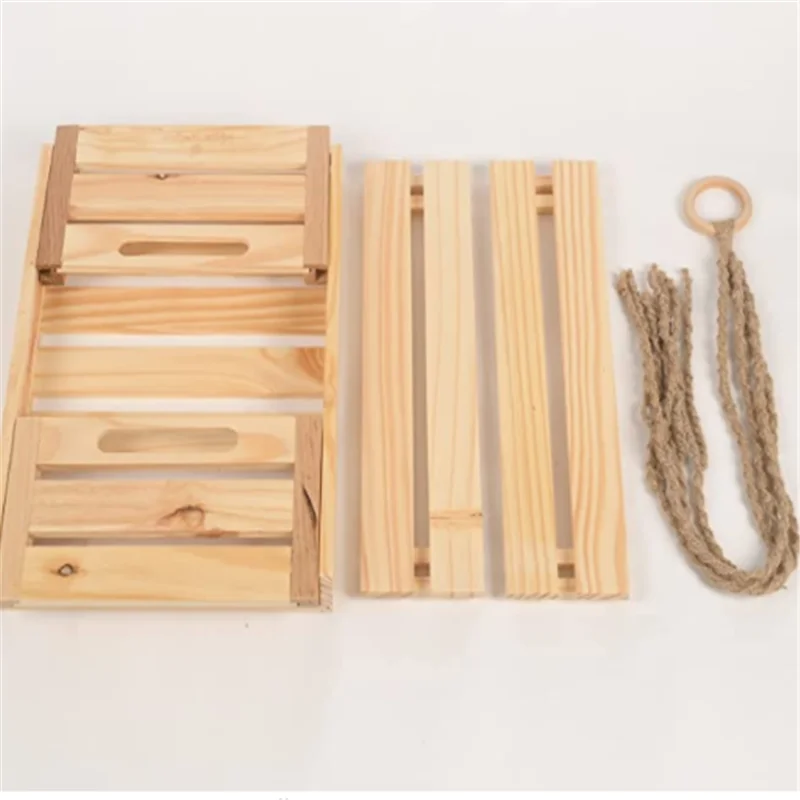 Деревянная настенная корзина с логотипом на заказ для украшения деревянный ящик в деревенском стиле хранения маленький