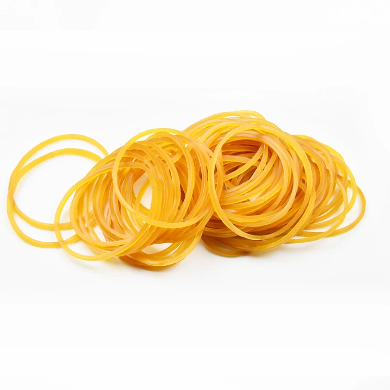 Factory direct sales Environmental protection durable diameter 43mm yellow circular office stationery rubber band