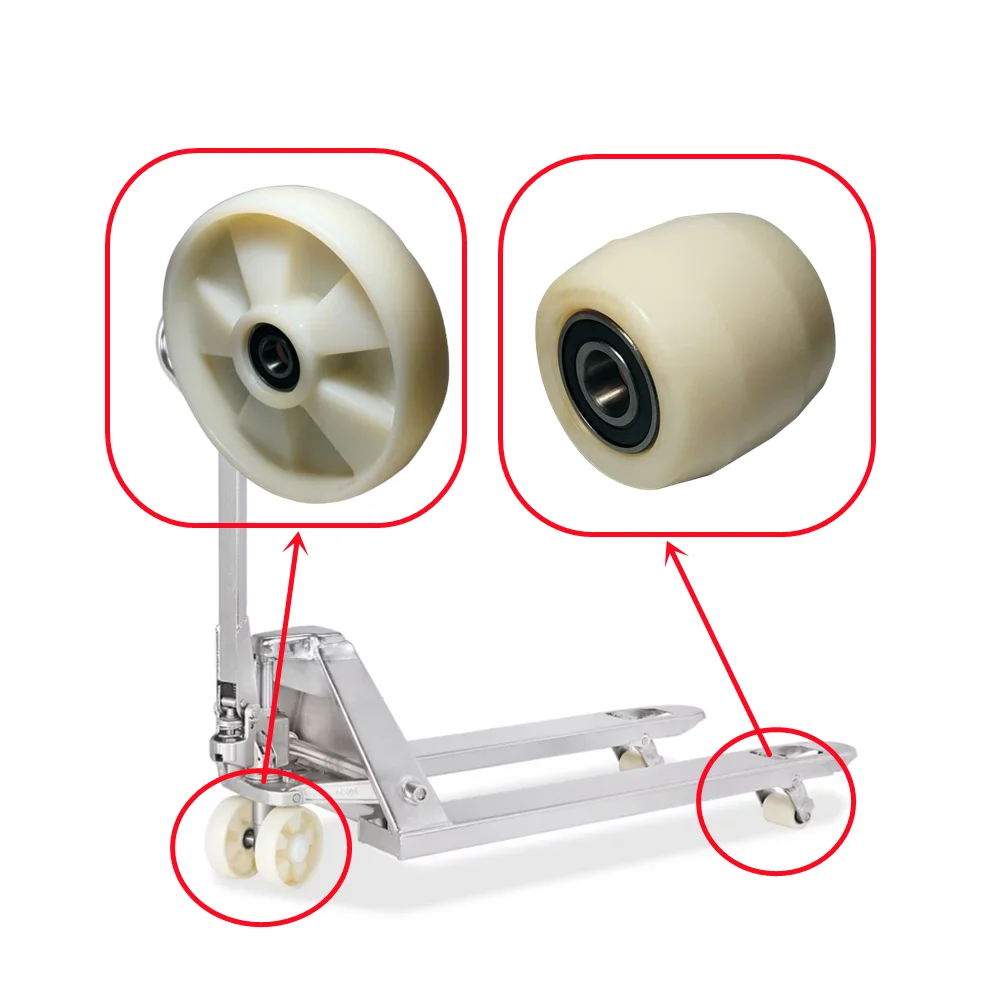Aluminum Core Double Dall Bearing White Nylon Castor Wheel Loading 500kg Forklift Roller Casters Wheels