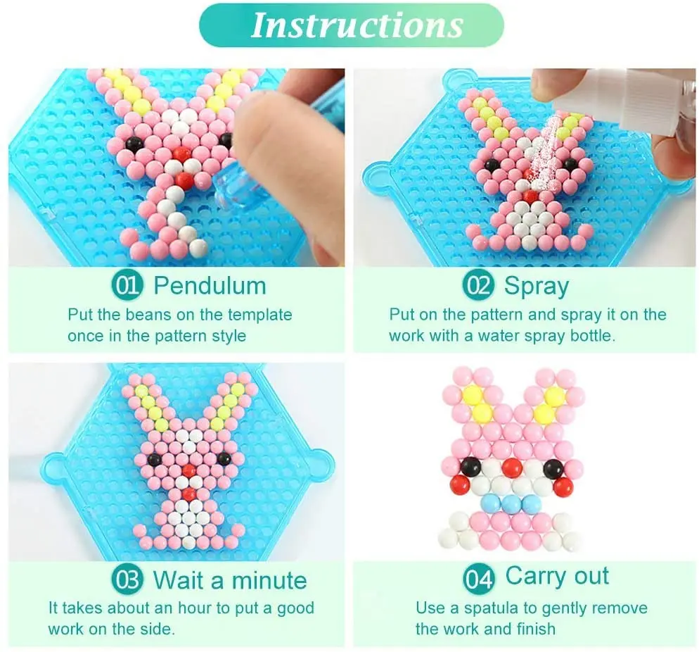 Water Sticky Beads 21 Colors 4200 Beads Magic Water Spray Fuse Beads With Whole Set Accessories Art Crafts Toy For Kids