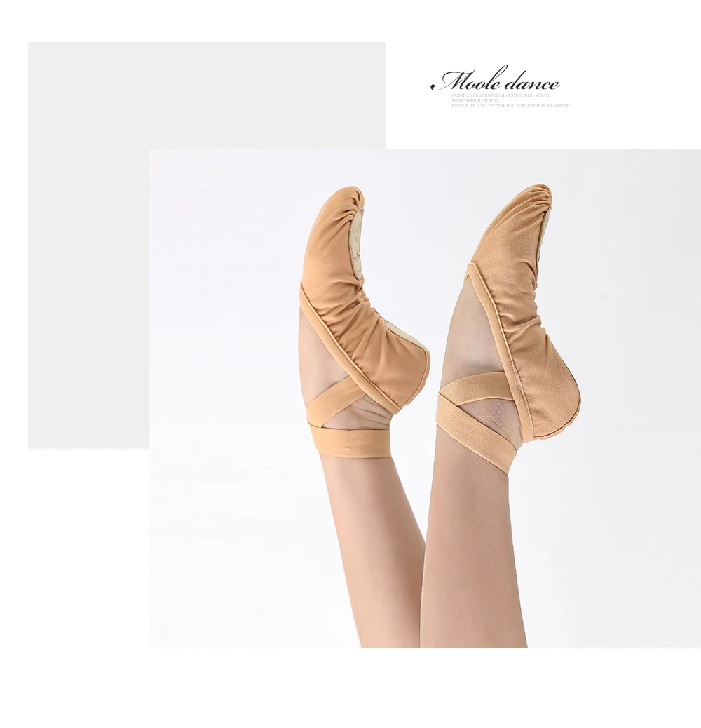 Super Soft Stretch Spandex Basic Split Sole Canvas Girl Ballet Gymnastic Dance Foot Wears Shoes