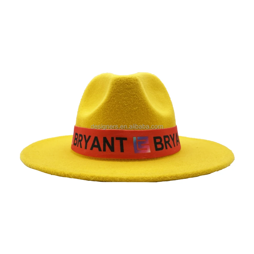 Custom print Logo Fedora hat box wide brim wool Fedora hats men and women
