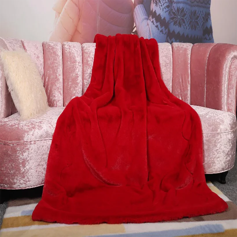 Hot Luxury Fleece Printed Oversize Throw Blanket, Warm Blanket Home Textile 100% Polyester Animal Modern Knitted Provide