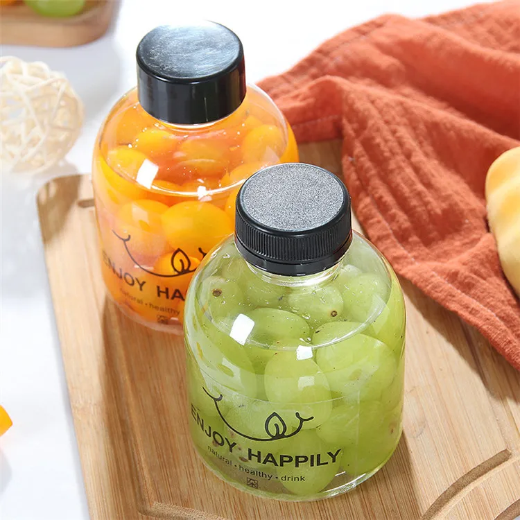Recyclable Beverage Glass Bottle For Juice Milk With Metal Lid 500ml 250ml
