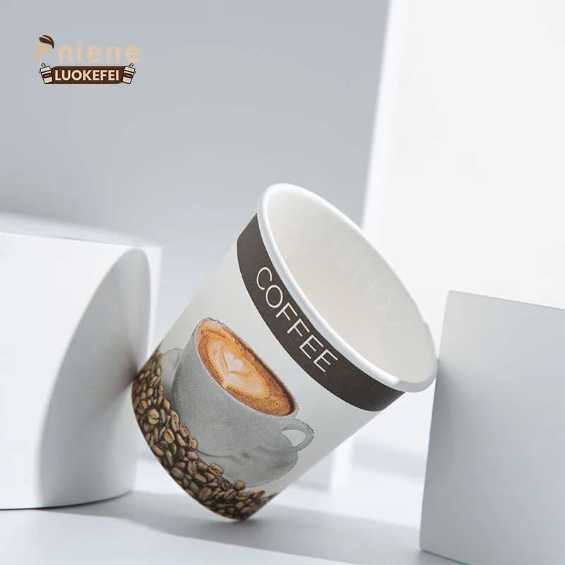Wholesale Plastic Free Paper Cup 8oz 12oz 16oz Disposable Single Wall Custom Logo Hot Coffee Paper Cup