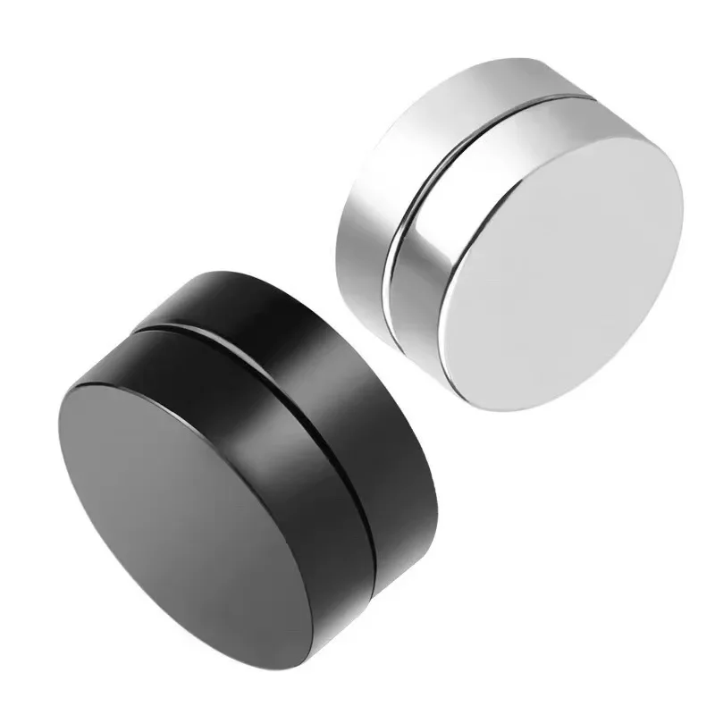 Wholesale Price Magnet Earrings Silver Black Gold Plated Stainless Steel Solitaire Earrings with Zircon Unisex Jewellery