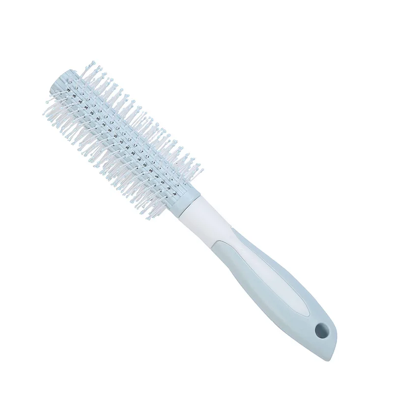 
curly hair salon round roller comb simple color matching massage round roller comb horn comb 