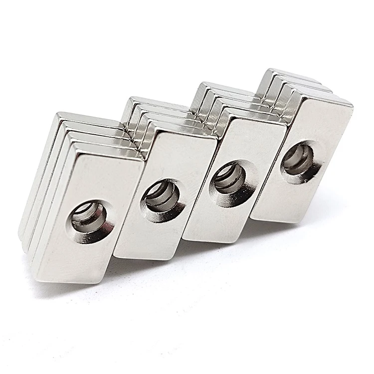 Сильный магнитный квадрат с потайным отверстием неодимовый магнит прямоугольные дверные магниты из листового металла для мебели дверей шкафов