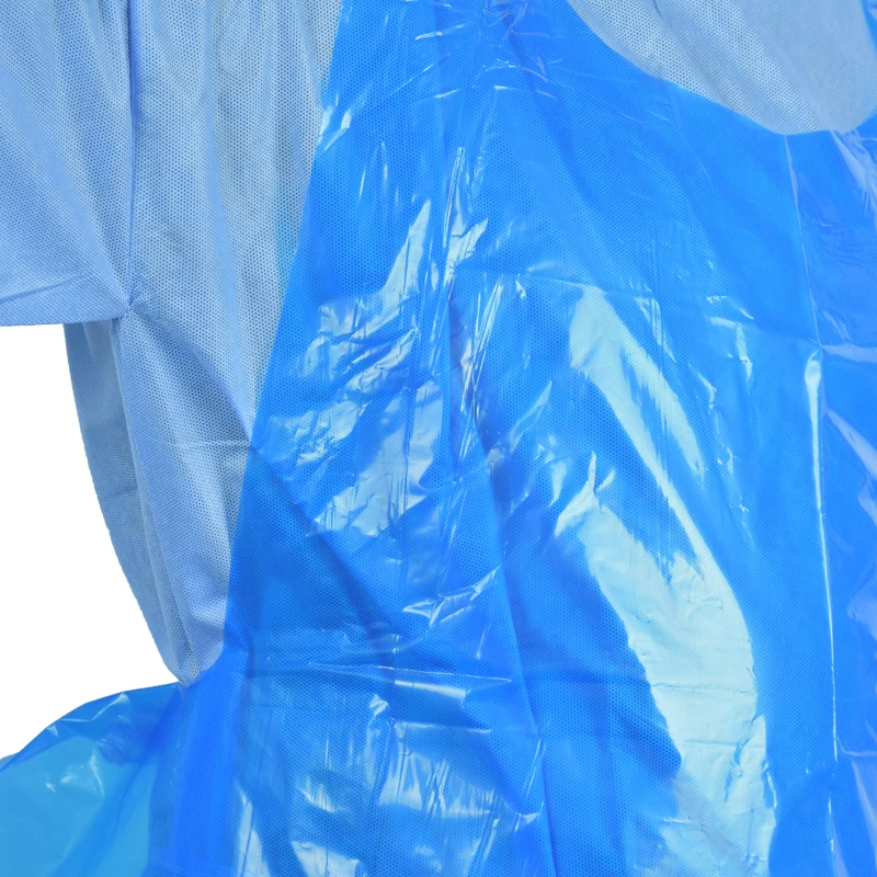 Xiantao factory cheap sale high quality disposable hospital medical plastic apron for surgical