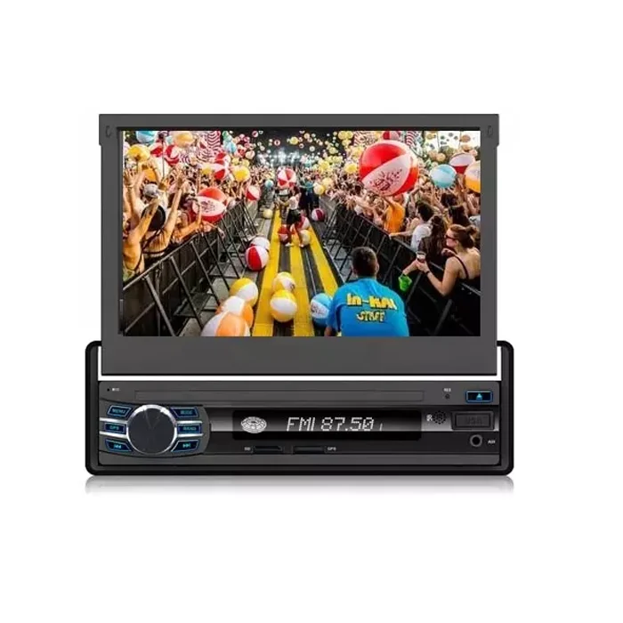 Car Stereo 1 Din Car Radio With 7 Inch Automatic Retractable Screen Support Mirror Link MP5 USB TF Card and Rear View Camera