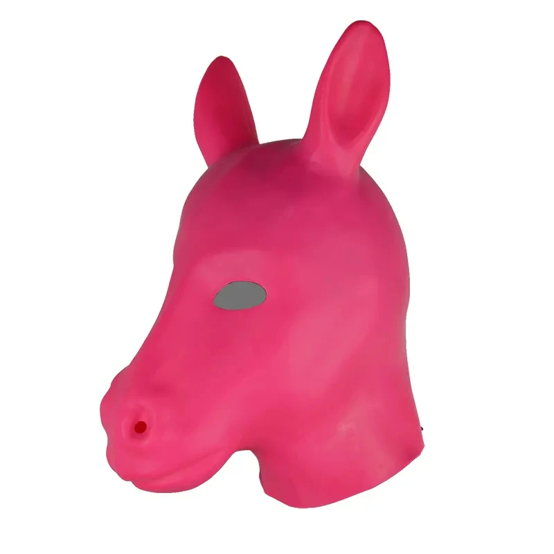 Adult Sex Toys Fetish Latex Donkey Headgear Cosplay props Latex Hood
