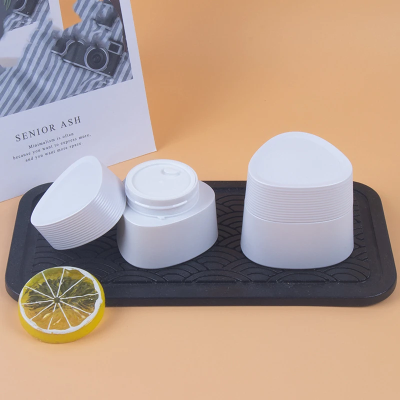 New 40g 50g Triangle Shaped PETG Skincare Refill Face Cream Eye Cream Mud Film Water Cream Set Jars