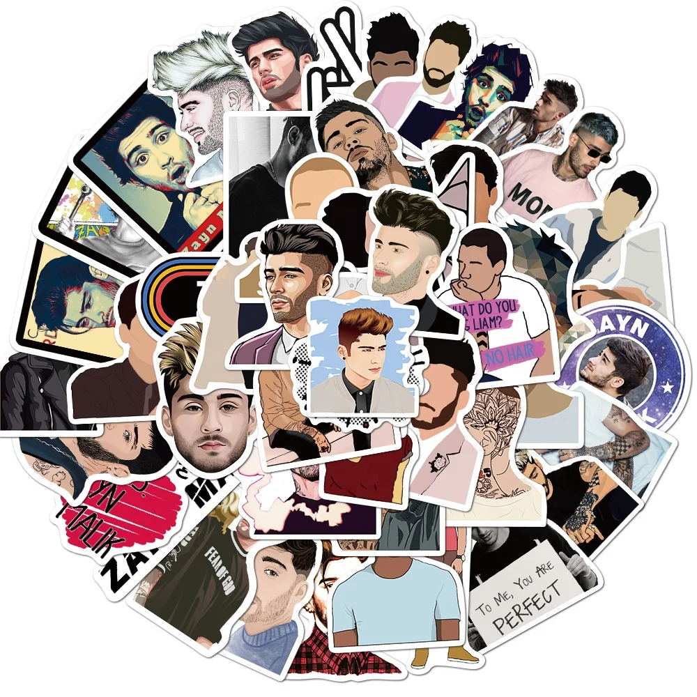 50Pcs Zayn Malik Singer UK Graffiti Sing Star Decor Luggage Laptop Washi Label Vinyl Waterproof  Custom Vinyl Sticker