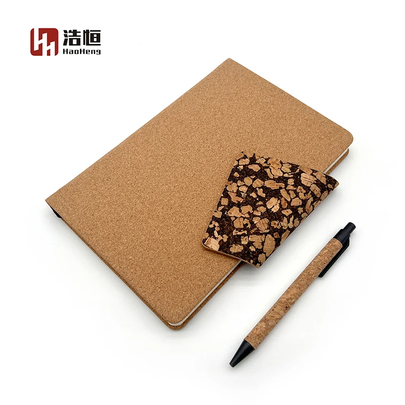 ECO Friendly Material Buckle Environmental Protection Notebook Coffee Cork Notebook for School and Business Office Gift Brown